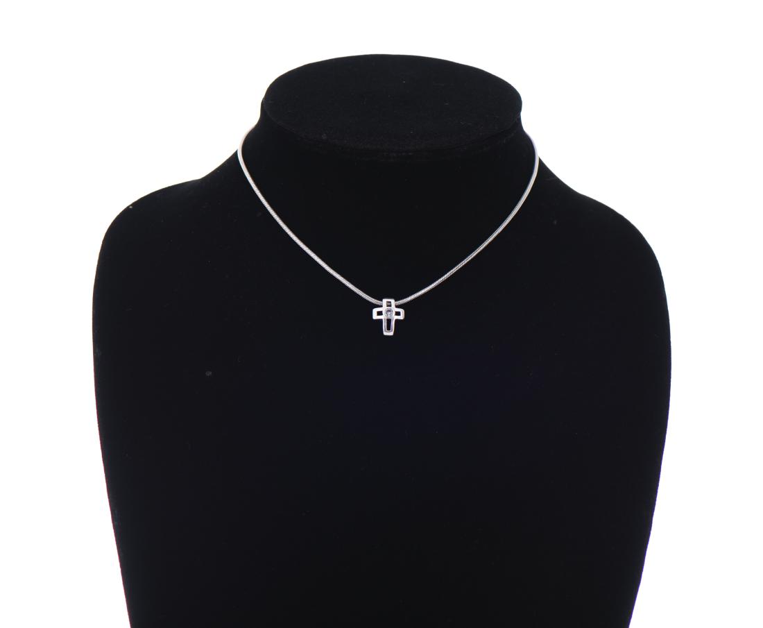 Sterling Silver Cross CZ Pendant On Sterling (1 of 3)