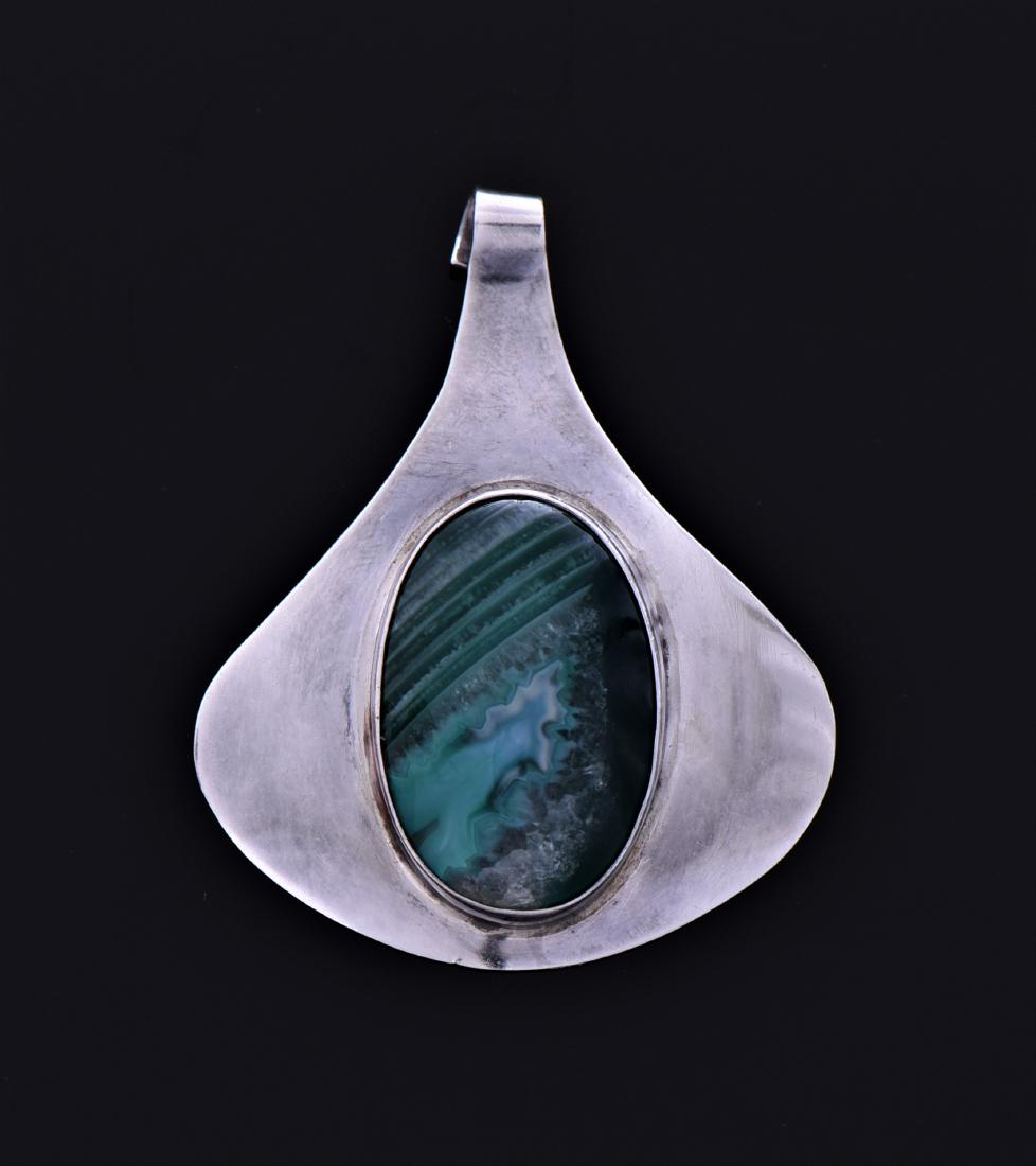 Vintage Israel Malachite Sterling Silver (1 of 4)