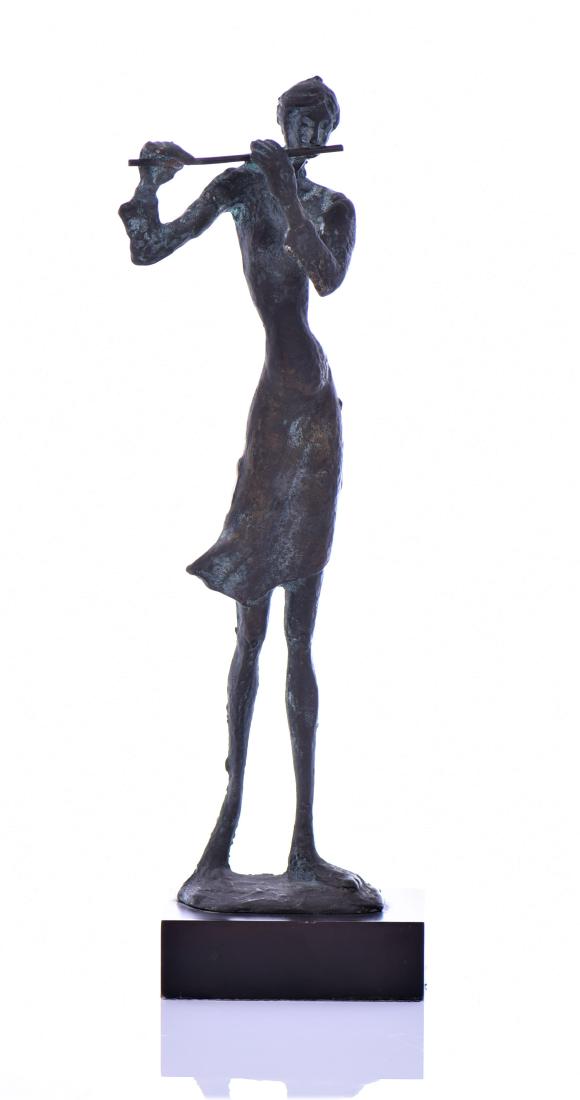 Mid Century Bronze Flutist. (1 of 5)