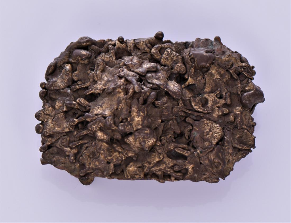 Brutalist Copper Brass Belt Buckle Signed (1 of 4)