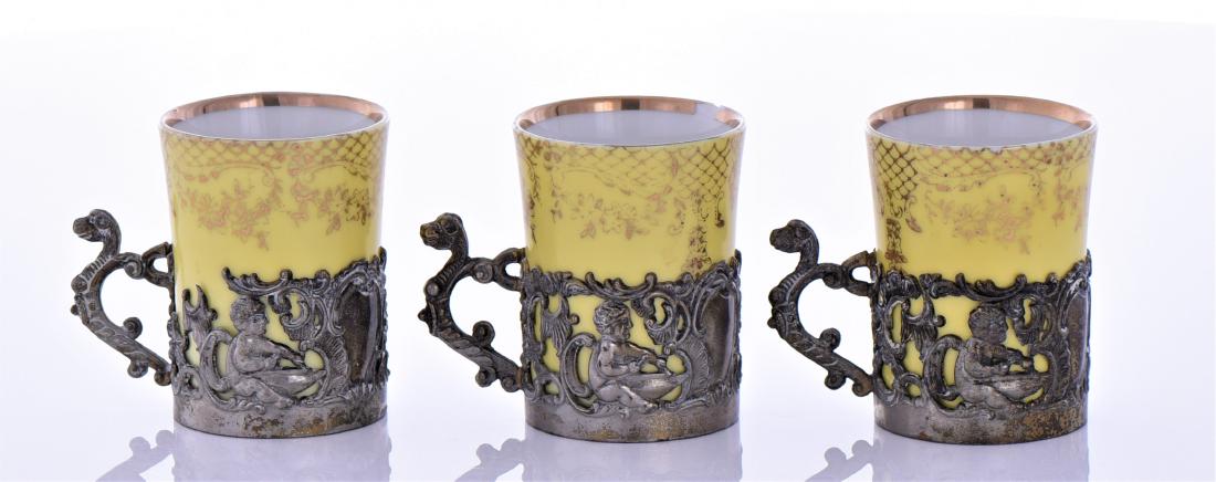 Three Vintage Porcelain Tea Cups With (1 of 7)