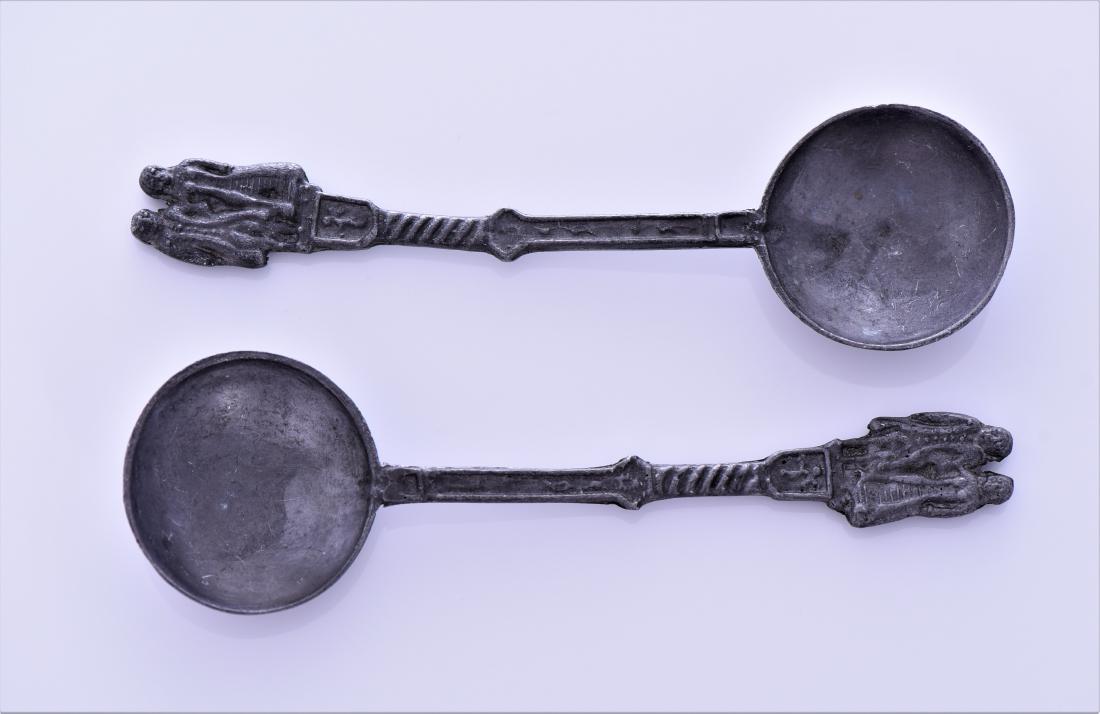 Two Antique Pewter Spoons. (1 of 3)