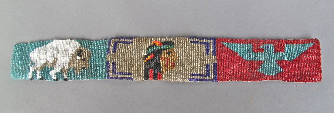 Native American Indian Antique, Hand Beaded Sache …: Native American Indian Antique, Hand Beaded Sache [Height/Length (in)= 17, Width (in)=2.25, Depth (in)=N/A, Weight (lbs)=0.5] With C.O.A. signed by Chief Joe Dan Osceola & Seminole Tribe.