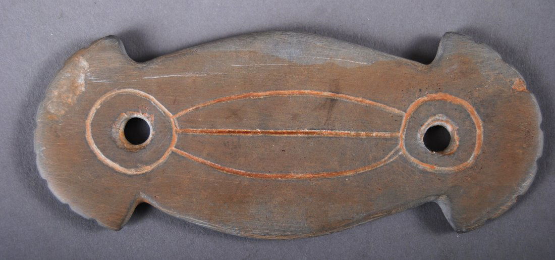 Native American Indian Artifact, Banner Stone, carved