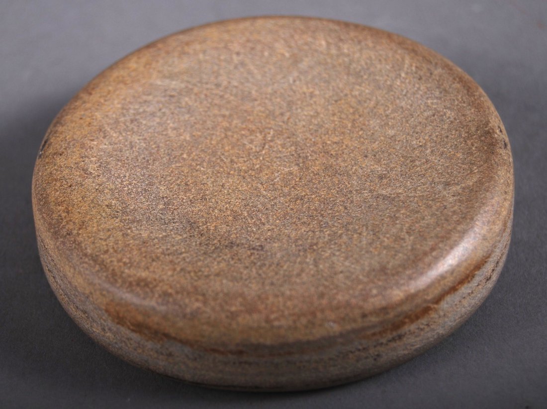 Native American Indian Artifact, Discol, Gray, Old: Native American Indian Artifact, Discol, Gray, Old [Height/Length (in)= 3, Width (in)=3, Depth (in)=0.75, Weight (lbs)=0.5] With C.O.A. signed by Chief Joe Dan Osceola & Seminole Tribe.