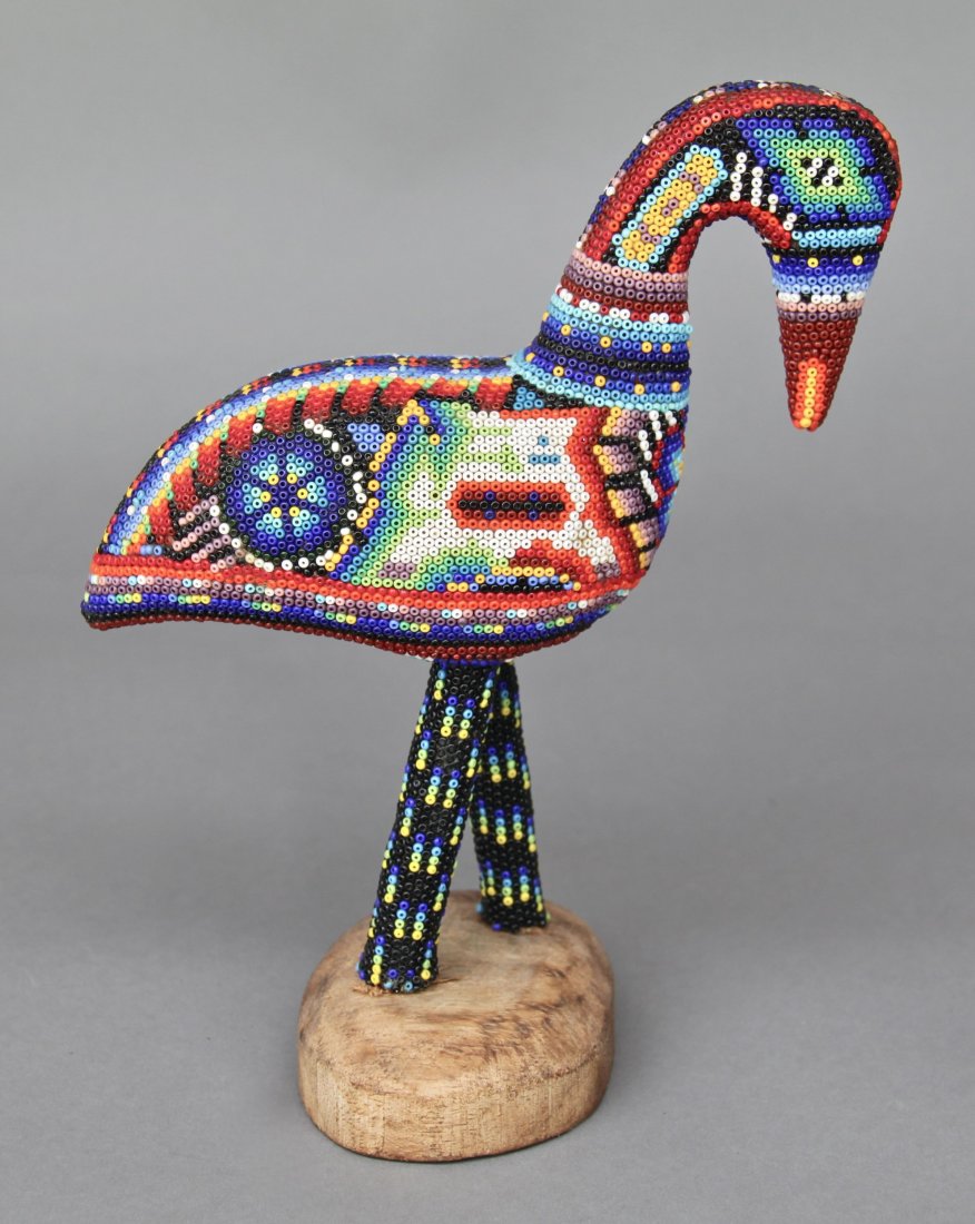 Native American Indian Hand Made Beaded Bird: Native American Indian Hand Made Beaded Bird [Height/Length (in)= 9, Width (in)=6.5, Depth (in)=3.5, Weight (lbs)=0.5] With C.O.A. signed by Chief Joe Dan Osceola & Seminole Tribe.