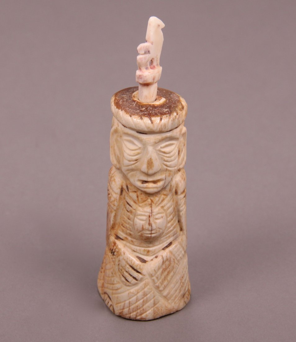 Pre-Columbian Bone Snuff Box [2.85 (oz),4.5 (in),1.5(in: Pre-Columbian Bone Snuff Box [2.85 (oz),4.5 (in),1.5(in),1.5 (in)]