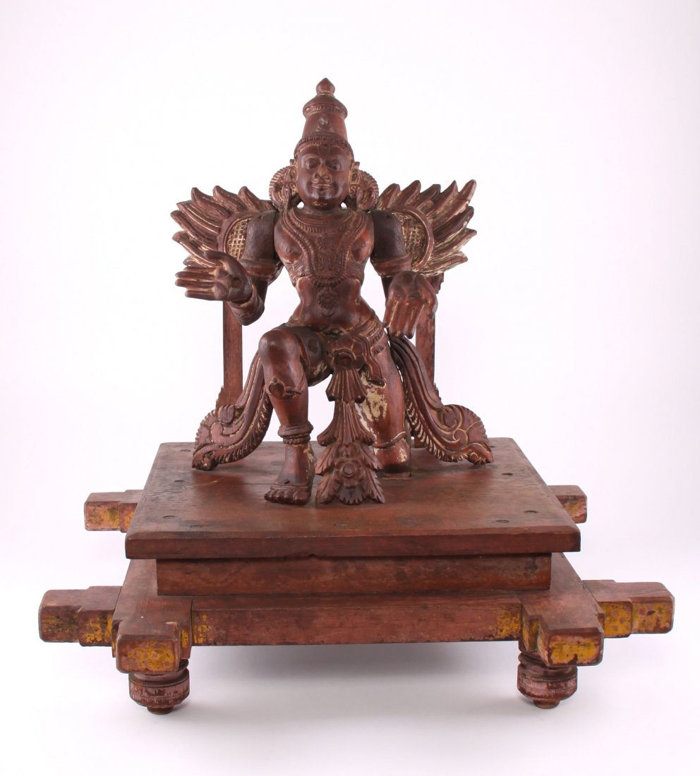 Antique Garuda wood carving Vahana of Lord Vishnu with (1 of 10)