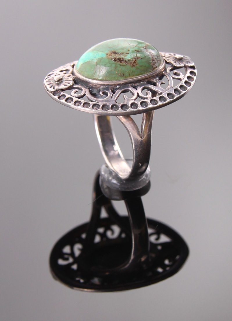 Native American Indian  green turquoise sterling silver (1 of 5)