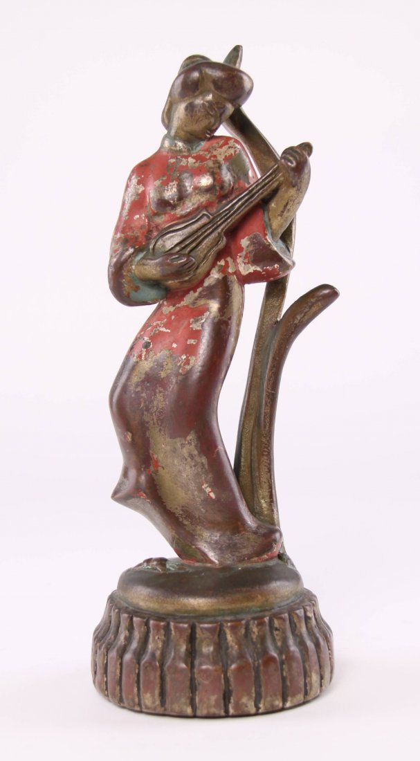 Female Chinese musician playing the pipa. The pipa play: Female Chinese musician playing the pipa. The pipa player brings grace and elegance to every environment. SIZE: see attached ruler photo. Photos are part of the description representing the condition 