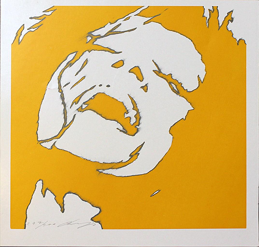 Berges, Werner (1941 Cloppenburg - Freiburg 2017): Gesicht. Siebdruck, li. u. mit Bleistift sign. und Ex. 297/300, um 1973. Blattmaß ca. 20x 21 cm. Lit.: Werner Berges, Werksverzeichnis der Grafik, Abb. S. 83, mit Werk-Nr. G1973.1.