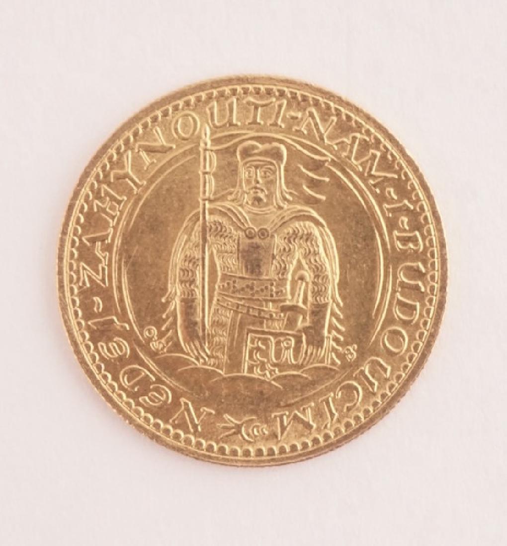 CZECH REPUBLIC - 1 DUKAT: 1 Dukat gold coin from 1925, the reverse depicting Saint Wenceslaus.Weight: 3.491g.