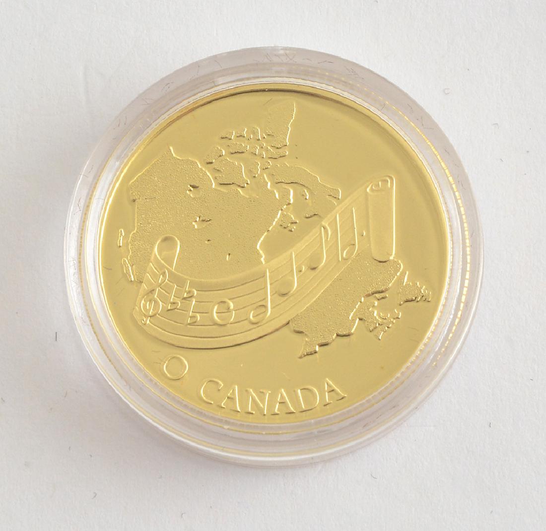 CANADIAN 100$ - 22K GOLD - 1981: Canadian 22K gold (91.66% fine gold and 8.34% fine silver) 100$ coin from 1981, the obverse with the face Elizabeth II, the reverse depicting the design of artist Roger Savage of Nova Scotia, featurin