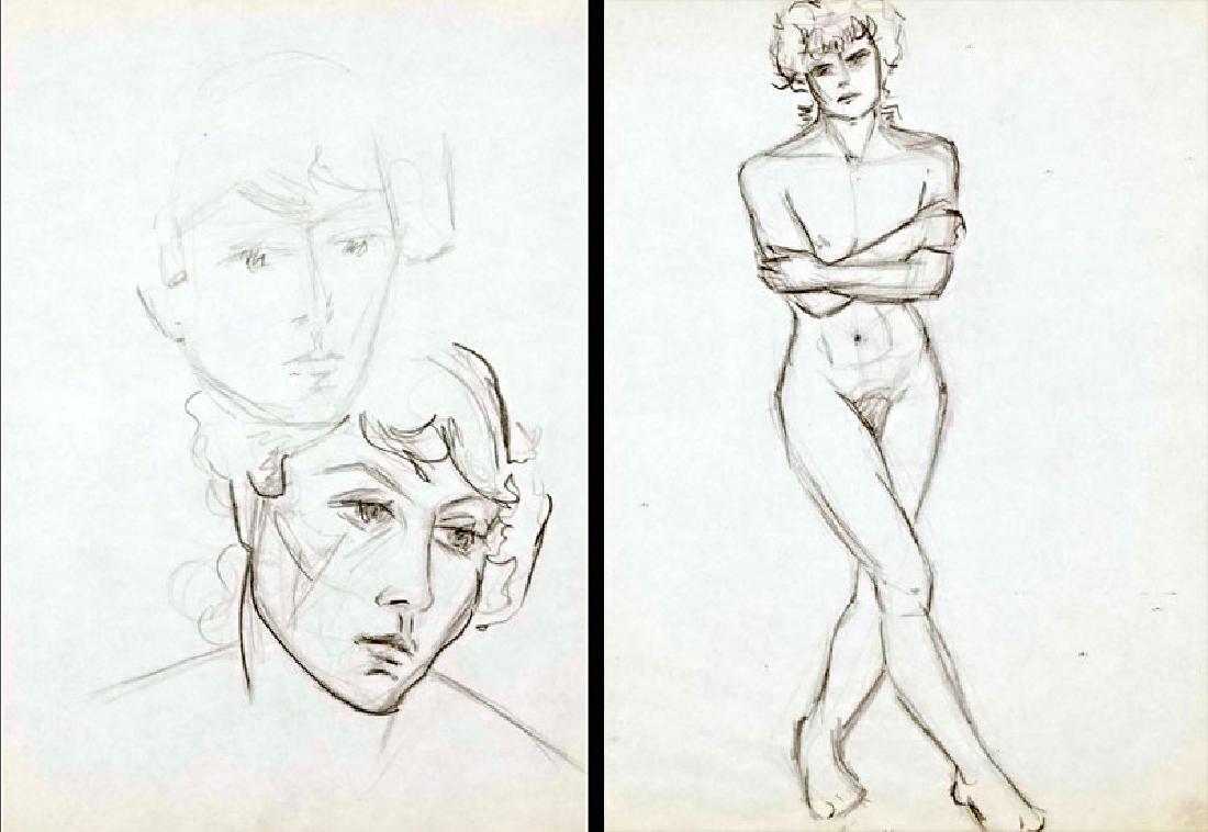 BEAULIEU, Paul Vanier (1910-1996): BEAULIEU, Paul Vanier (1910-1996) Portraits and a nude Two drawings on paper 32.5x24.cm - 13x9.50"
