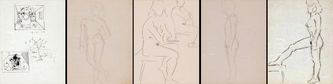 BEAULIEU, Paul Vanier (1910-1996): BEAULIEU, Paul Vanier (1910-1996) Nudes and still life Six (6) drawings on paper 32.5x24.cm - 13x9.50" each