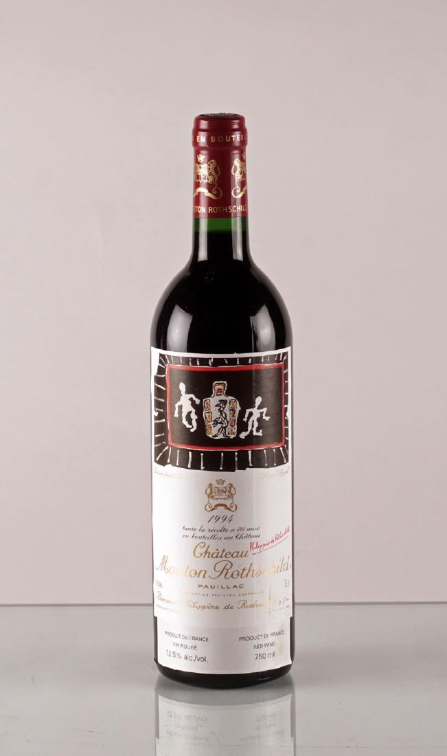 Château Mouton Rothschild 1994 - 1 bouteille: Château Mouton-Rothschild 1994 1er Grand Cru Classé Pauillac Appellation Contrôlée Étiquette de Karel Appel Niveau A 1 bouteille