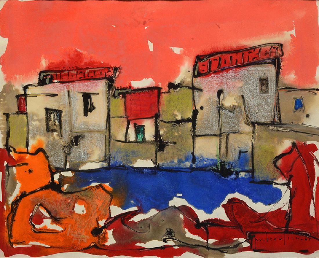BEAULIEU, Paul-Vanier (1910-1996): BEAULIEU, Paul-Vanier (1910-1996) Untitled Watercolour on paper Signed and dated on the lower right: P.V. Beaulieu 68 46x56cm - 18x22"
