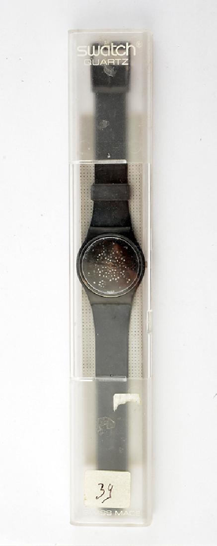 SWATCH - LE TEMPS PONCTUE: Art Fondation Maeght collection Swatch wristwatch, model "Le temps ponctue" designed by Pol Bury (circa 1990). In its original box.
