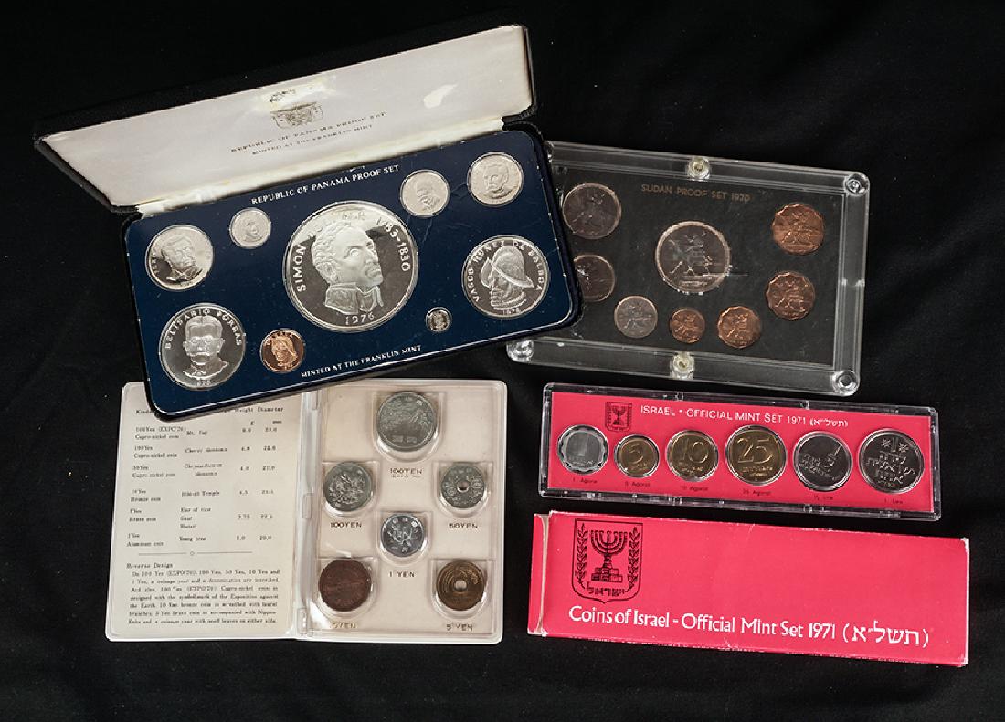 Bundle of coin set from Japan, Sudan, Israel and Panama (1 of 1)