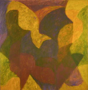 GARNEAU, Marc (1956-): GARNEAU, Marc (1956-) "Transe" Huile sur toile Signée, datée et titrée au dos: Marc Garneau 83 Provenance: Collection privée, Montréal 194x194cm - 76.5x76.5" English Descript