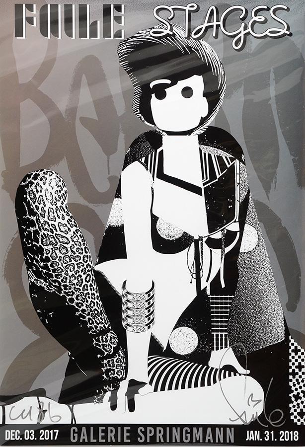 FAILE (actif XXIe / active 21st c.): FAILE (active 21st c.)"Faile Stages"Lithographic exhibition posterSigned on the lower right: FaileInscription on the lower left84x58,5cm - 33x23" French: FAILE (actif XXIe)"Faile Stages"Affiche litho