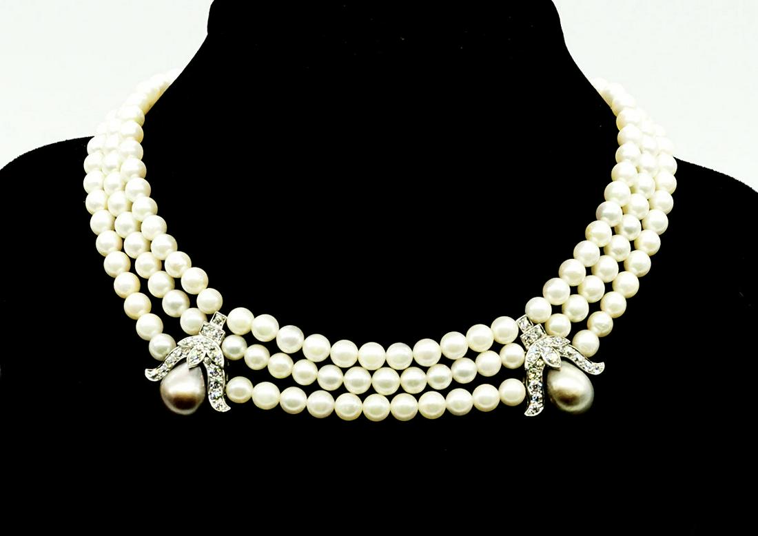 OR 18K, PLATINE  & PERLES / 18K GOLD, PLATINUM & PEARLS (1 of 4)