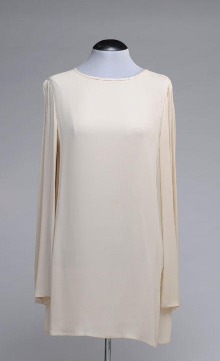 MAX MARA: MAX MARA Beige tunic, long sleeves with open vents, Size.8.