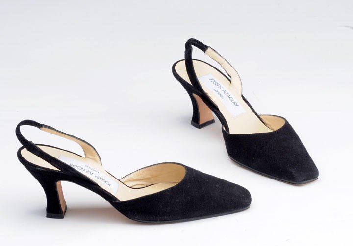 JOSEPH AZAGURY: JOSEPH AZAGURY Pair of black suede heeled shoes. Size.35.