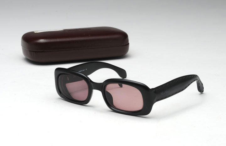 MAX MARA: MAX MARA Black rectangular glasses in their original case. Prescription lenses.