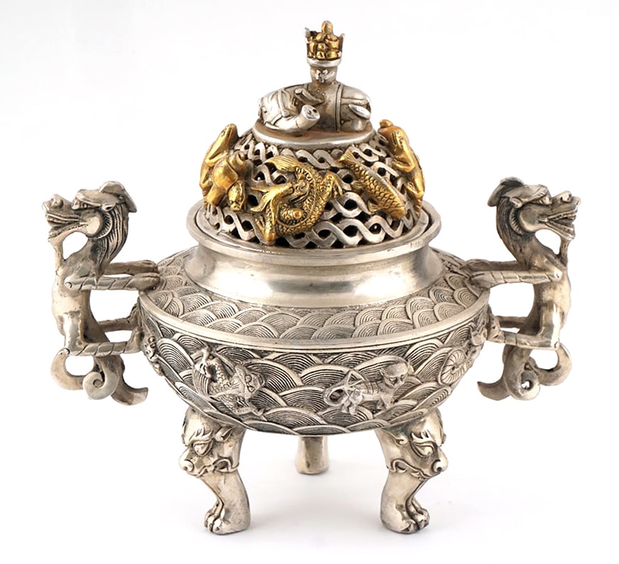 BRÛLEUR D'ENCENS CHINOIS AVEC MARQUE HSUAN-TE / CHINESE INCENSE BURNER WITH HSUAN-TE BRAND (1 of 5)