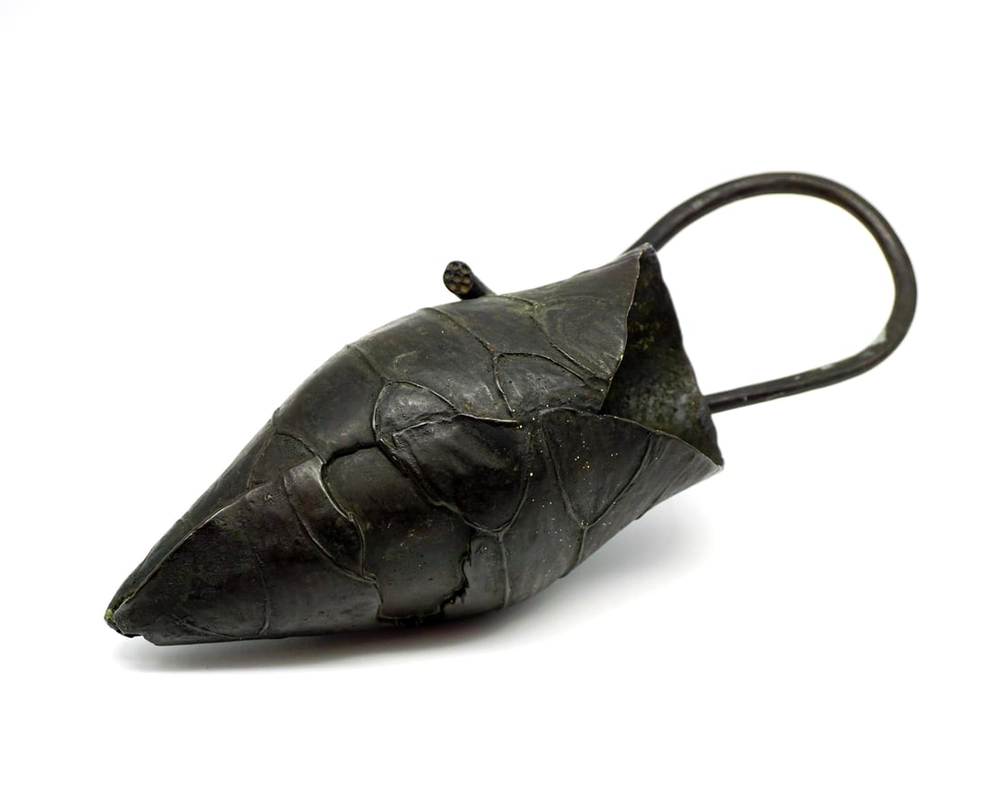 FEUILLE DE LOTUS JAPONAIS EN BRONZE, DÉBUT DU 20E / 20TH CENTURY JAPANESE BRONZE LOTUS LEAF (1 of 2)