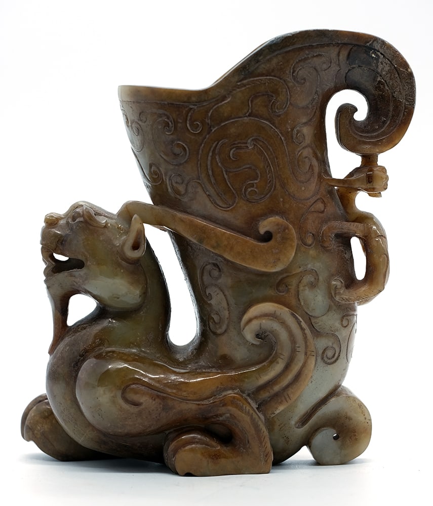 COUPE LIBATOIRE CHINOISE EN SERPENTINE  / CHINESE SERPENTINE LIBATORY CUP (1 of 6)