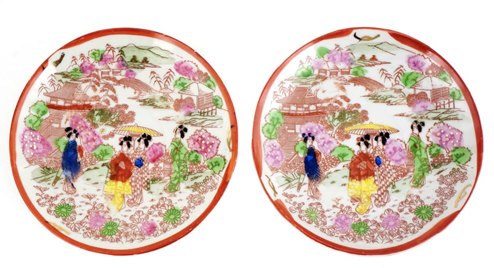 DEUX ASSIETTES SOUCOUPES JAPONAISES / TWO JAPANESE SAUCER PLATES  (1 of 2)