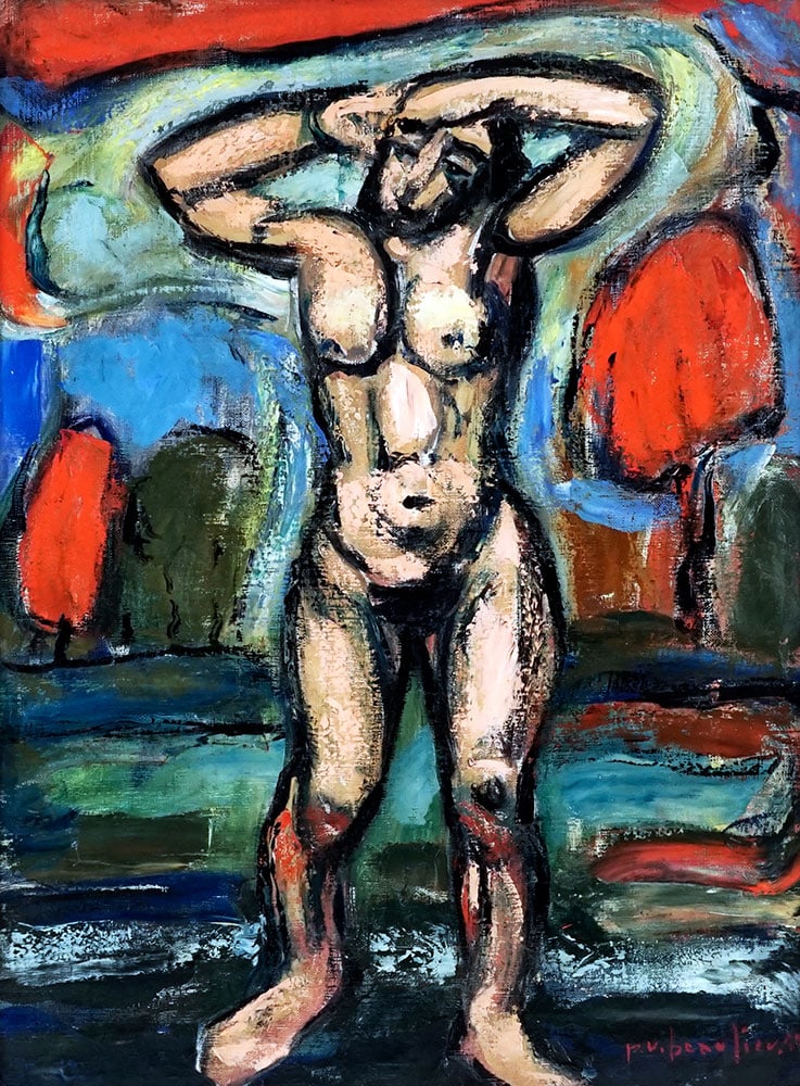 BEAULIEU, Paul Vanier (1910-1996): Description française: BEAULIEU, Paul Vanier (1910-1996) Sans titre - Nu Huile sur toile Signéee et datée en bas à droite: P.V. Beaulieu '43 Provenance: Collection privée, Mon