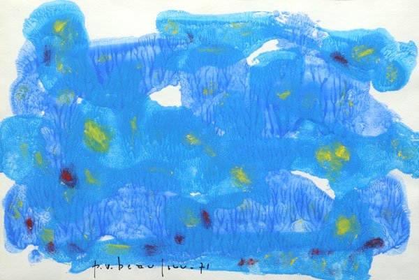 BEAULIEU, Paul Vanier RCA (1910-1996) Blue swarm Waterc: BEAULIEU, Paul Vanier RCA (1910-1996) Blue swarm Watercolour Signed and dated on the lower center: P.V. Beaulieu 71 25x38cm - 10x15"