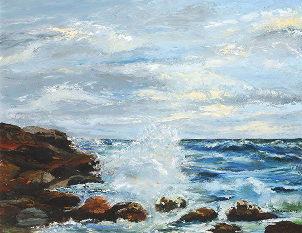 ROBERTS, Thomas Keith RCA (1909-1998): ROBERTS, Thomas Keith RCA (1909-1998) Crashing wave Oil on masonite Signed on the lower right: Tom Roberts 41x51cm - 16x20"