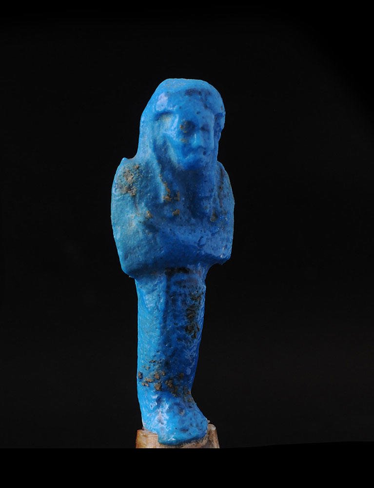 USHABTI | Monsieur B. | Champollion Galleries, NY 1986: COLLECTION OF MONSIEUR B. (LOTS 0040-0044) BLUE GLAZE FAÏENCE USHABTI EGYPT, 22ND DYNASTY (CIRCA 11TH CENTURY B.C .) Provenance : Galerie Champollion, 689 Madison Avenue, New York, 31 Janvier 1986 H