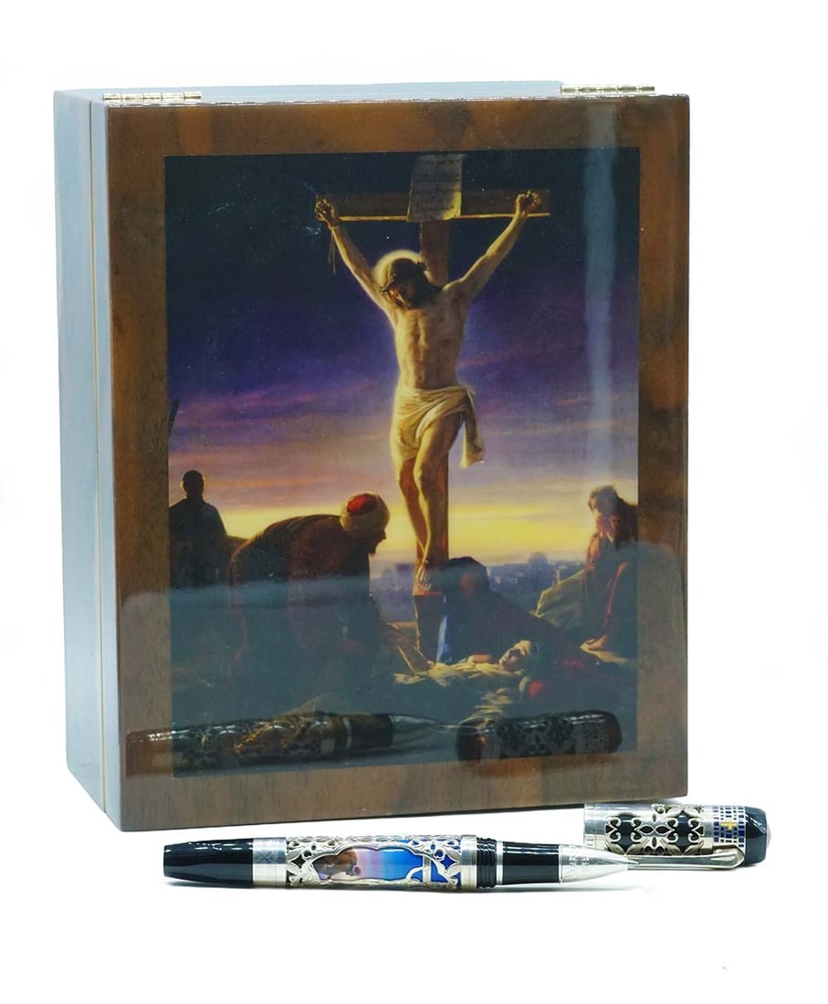 TIBALDI "JESUS": Description française: TIBALDI "JESUS" Stylo à bille Tibaldi "Jesus" Centennial édition limitée 019/100. Parties en argent sterling. Dans sa boîte d'origine. English