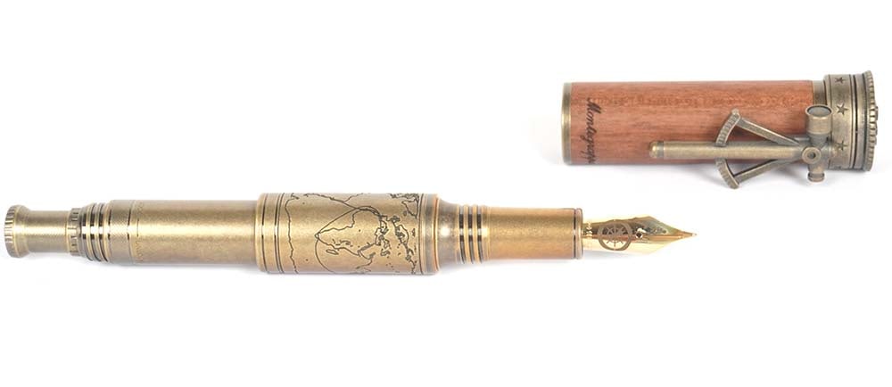 MONTEGRAPPA "AGE OF DISCOVERY": Description française: MONTEGRAPPA "AGE OF DISCOVERY" Stylo plume Montegrappa "Age of Discovery", édition limitée 025/250. Plume or 18k, taille F, à cartouche. Sans boîte. 