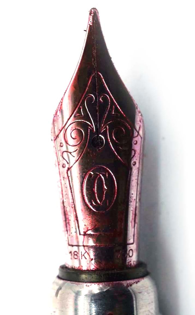 CARTIER "ART DECO PLATINUM" FOUNTAIN PEN - 2