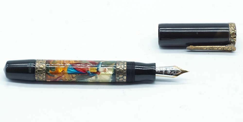 KRONE "MOSES": Description française: KRONE "MOSES" Stylo à plume Krone "Moses". Édition limitée Fountain Pen 161/288. Plume or 18k, taille M, à piston. Sans boîte. English Description: