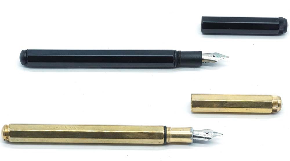 KAWECO SPECIAL FP: Description française: KAWECO SPECIAL FP Ensemble de 2 stylos à plume Kaweco Special FP, finition doré et noir. Plumes tailles F et M. Sans boîte. English Description: KAWECO