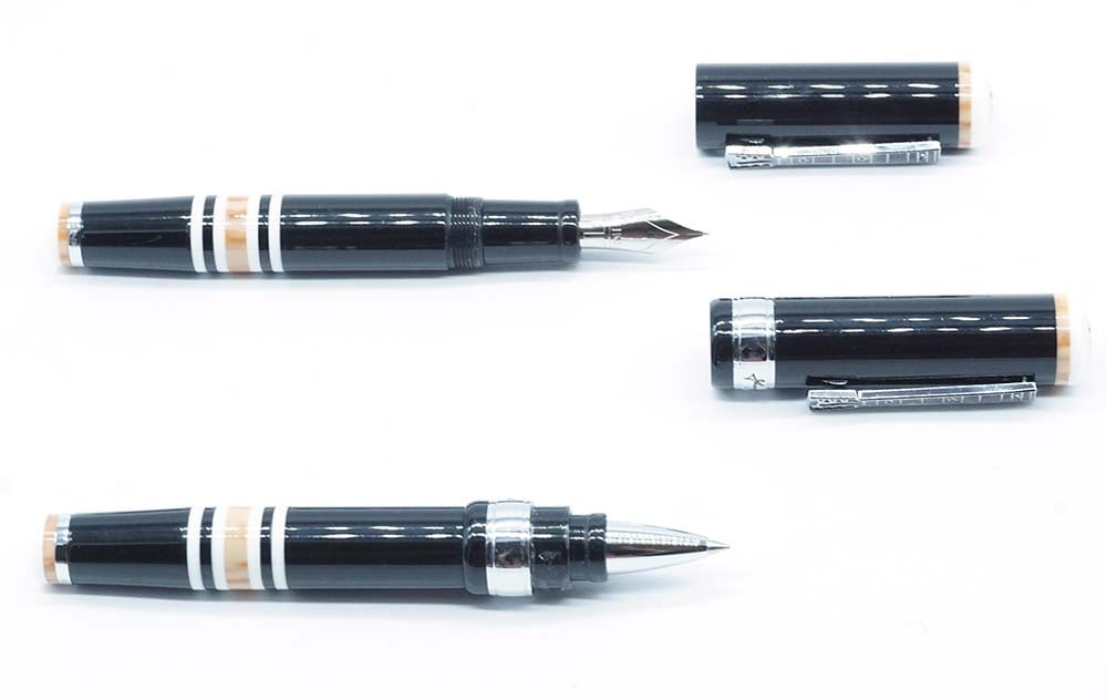 CONKLIN TOLEDO "JOHNNY CASH": Description française: CONKLIN TOLEDO "JOHNNY CASH" Ensemble d'un stylo à plume et d'un stylo à bille Conklin Toledo "Johnny Cash", numérotés 004/888. Sans boîte. 