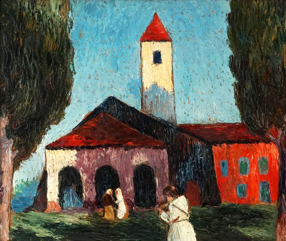 MACLET, Élisée (1881-1962): Description française: MACLET, Élisée (1881-1962) "Notre Dame de Vie, près Cannes" Huile sur carton Signée en bas à droite: E. Maclet Titrée au dos Provenance: