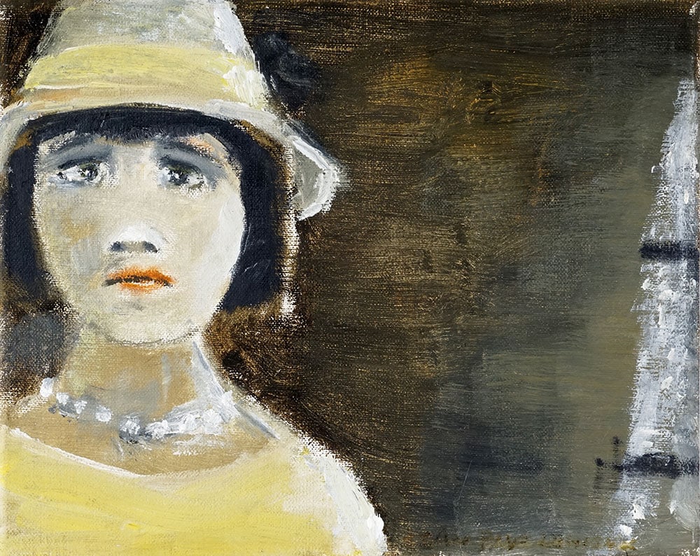 LEMIEUX, Jean Paul (1904-1990): LEMIEUX, Jean Paul (1904-1990)Sans titre - Portrait de femme au collier de perlesVers 1980Huile sur toileSigné en bas à droite: Jean Paul LemieuxProvenance:Galerie Perreault, QuébecColl
