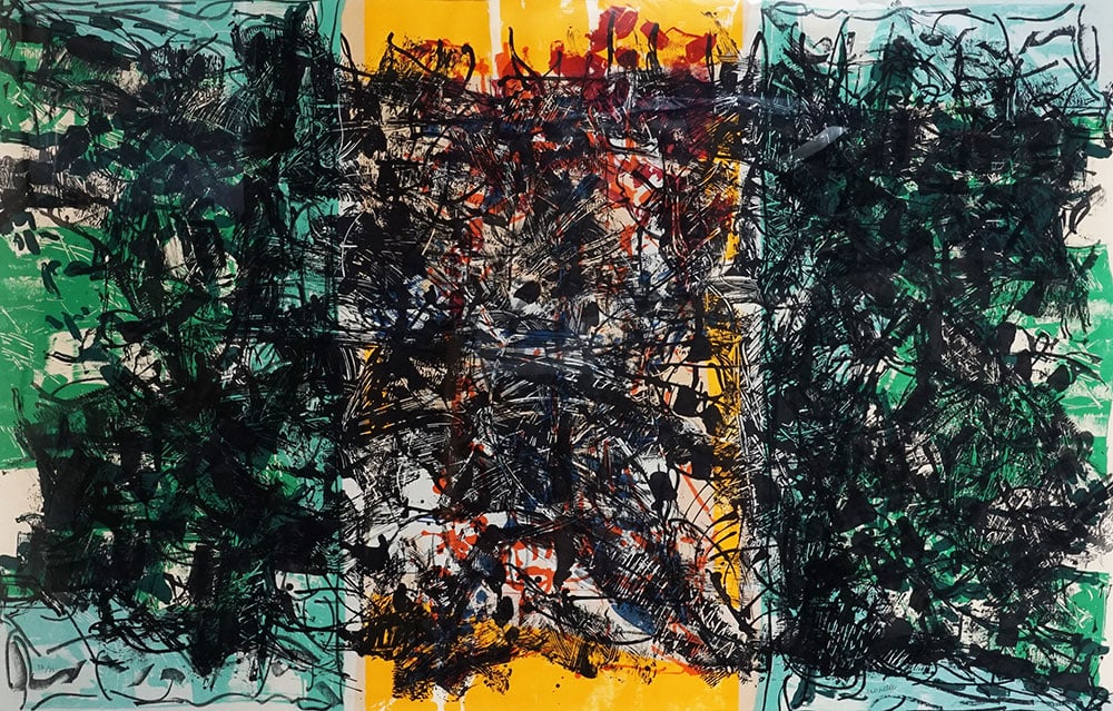 RIOPELLE, Jean-Paul (1923-2002): Description française:RIOPELLE, Jean-Paul (1923-2002)Triptyque orange (1967)Lithographie en couleursSignée en bas à droite: RiopelleNumérotée en bas à gauche: 32/75Catalogue raisonné no.1967.02