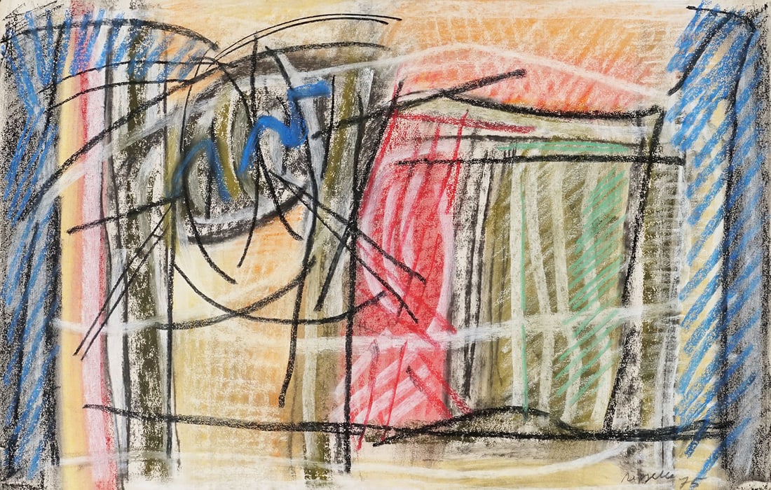 RIOPELLE, Jean-Paul (1923-2002): Description française: RIOPELLE, Jean-Paul (1923-2002) Sans titre (PM 7) Pastel sur papier Signé et daté en bas à droite: Riopelle 75 Provenance: Collection privée, Montré