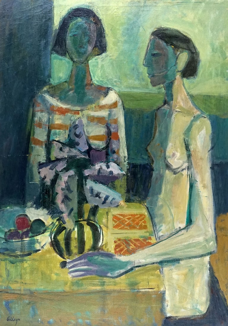 ALLEYN, George Edmund (1931-2004): Description française: ALLEYN, George Edmund (1931-2004) Sans titre - Personnages attablés Huile sur toile Signée en bas à gauche: Alleyn Provenance: Collection privée, Montr&