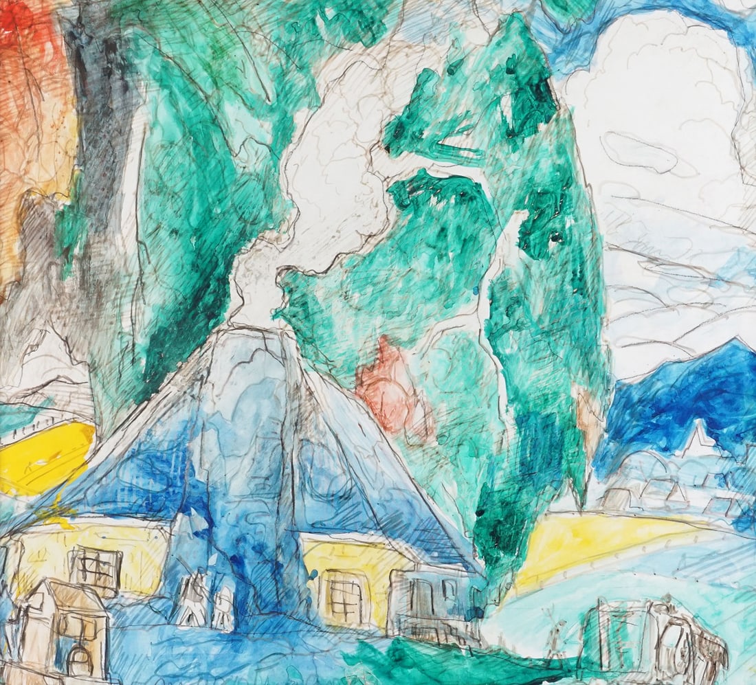 FORTIN, Marc-Aurèle (1888-1970): Description française: FORTIN, Marc-Aurèle (1888-1970) "Maison et arbre" Aquarelle Signature en bas à gauche Titrée au dos sur étiquette Provenance: Collection privée, Mo