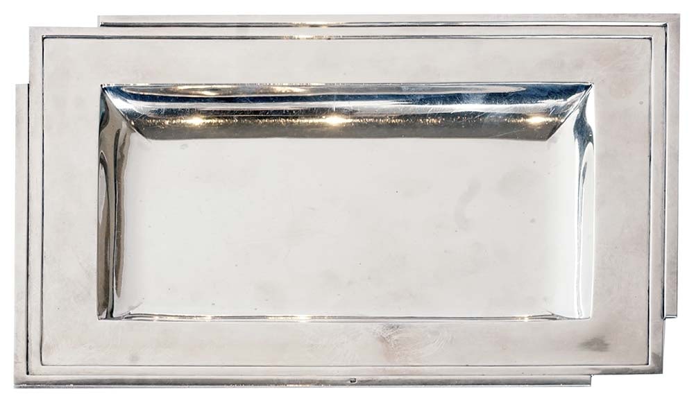 TÉTARD FRÊRES, ARGENT 950 / 950 SILVER: Description française: TÉTARD FRÊRES, ARGENT 950 Plateau en argent 950, de la maison d'orfèvrerie Tétard Frères. Bordure asymétrique dans un style Art Déco.